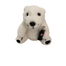 Coca Cola Polar Bear Stuffed Plush Toy White Vintage 7"