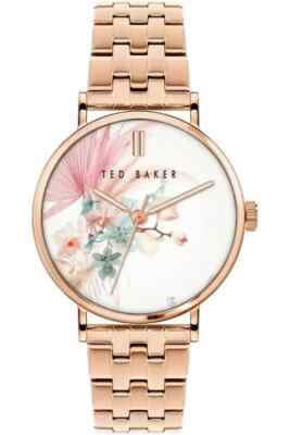 Ted Baker Ladies Phylipa Quartz White Floral Dial Watch - BKPPHS125 NEW
