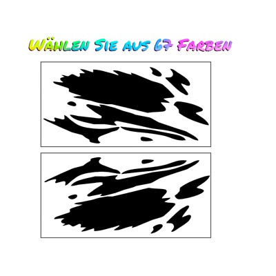 2x Auto Aufkleber  flecken set tribal decal Tuning XL splash je 60x30cm bogen 