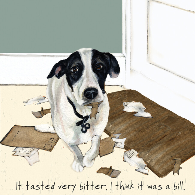 It Tasted Bitter It Was A Bill Little Dog Laughed Greeting Card Blank Inside