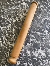 VINTAGE large carved wooden rolling pin 41cm