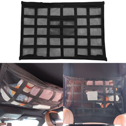 Breathable Mesh Bag for Car Ceiling Storage Easy Installation and Usage - Foto 1 di 10
