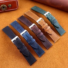 Vintage Genuine Leather Watch Strap Band Smart Bracelet 18 19 20 21 22 24mm NEW