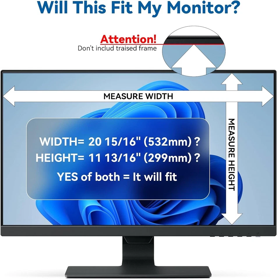 2 X IPROKKO 24”/16:9 Widescreen Computer Monitor Privacy Screen Filter Protector - Image 4 of 4