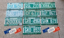 10 VERMONT GRAPHIC LICENSE PLATES TAGS BULK SET GREEN LOT NEW ENGLAND LQQK 