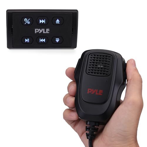 Pyle Marine Bluetooth Audio System With Microphone | Waterproof IP65 Stereo For Boats, ATV, UTV & Trucks