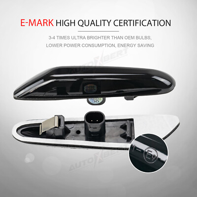 2pcs Smoked Led Fender Side Marker Light Sequential Turn Ggg | Meses Sin Interés - Foto 6