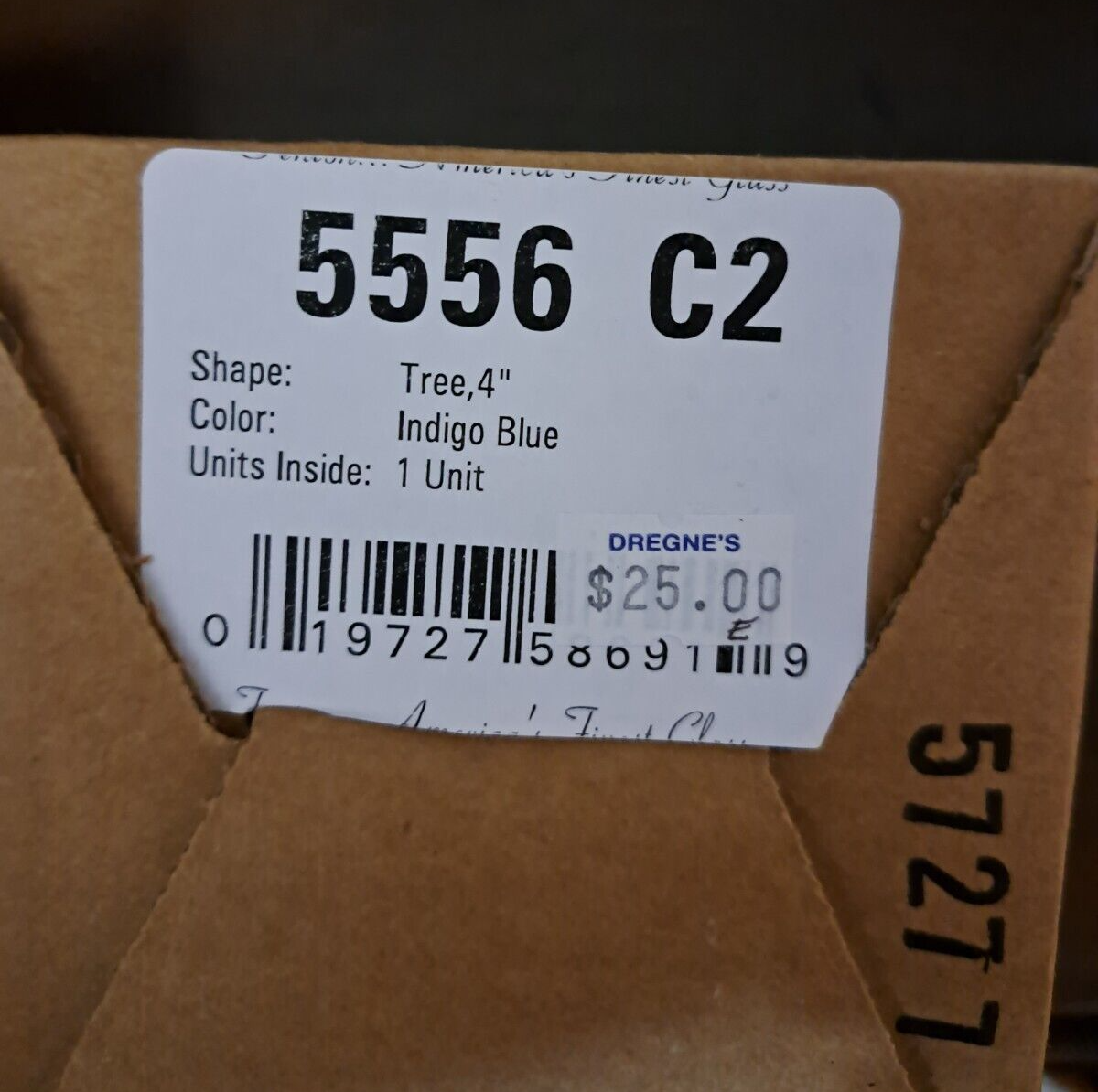 FENTON CHRISTMAS TREE 4 INCH INDIGO BLUE WITH GLITTER IOB eBay