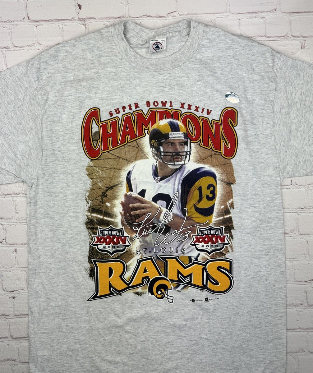 NEW Vintage 2000 St. Louis Rams XXXIV Super Bowl T-Shirt Tee