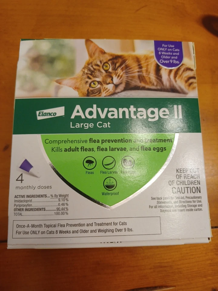 Advantage II for Large Cats over 9 Lbs - 4 Pack - FLEA TREATMENT CONTROL