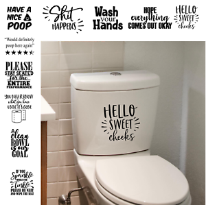 Funny Toilet Stickers Bathroom Sticker Toilet Seat Wall Tile Frame Decal | eBay