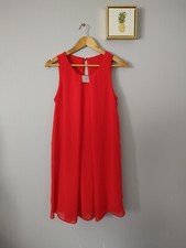 Dress Women Established 1962 Size 6 Orange Shift Sleeveless Midi Style Party
