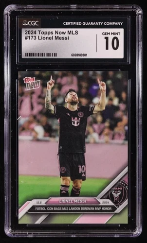 Graded 2024 Topps Now Lionel Messi #173 Soccer Card CGC 10 Gem Mint