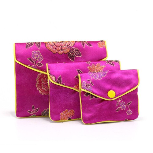 10X Brocade Damask Ethnic Bags Retro Pouch Embroidered Floral for Anneau - Picture 6 of 23
