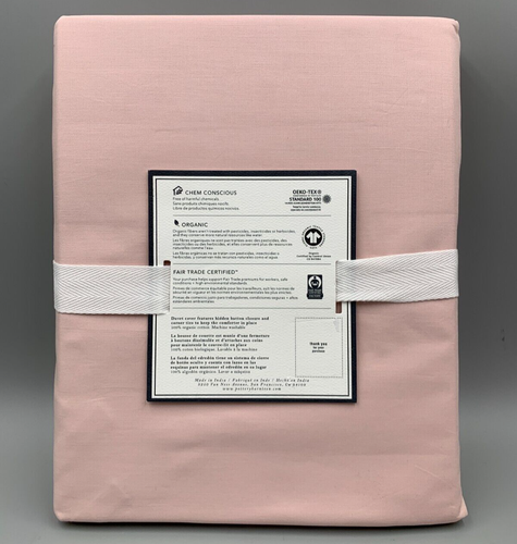 Copripiumone biologico classico Pottery Barn ragazze adolescenti blush rosa gemello #Q53D - Foto 4 di 7