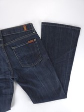 7 For All Mankind USA Flare Low Rise Dark Stretch Denim Jeans Womens 28 30x30 