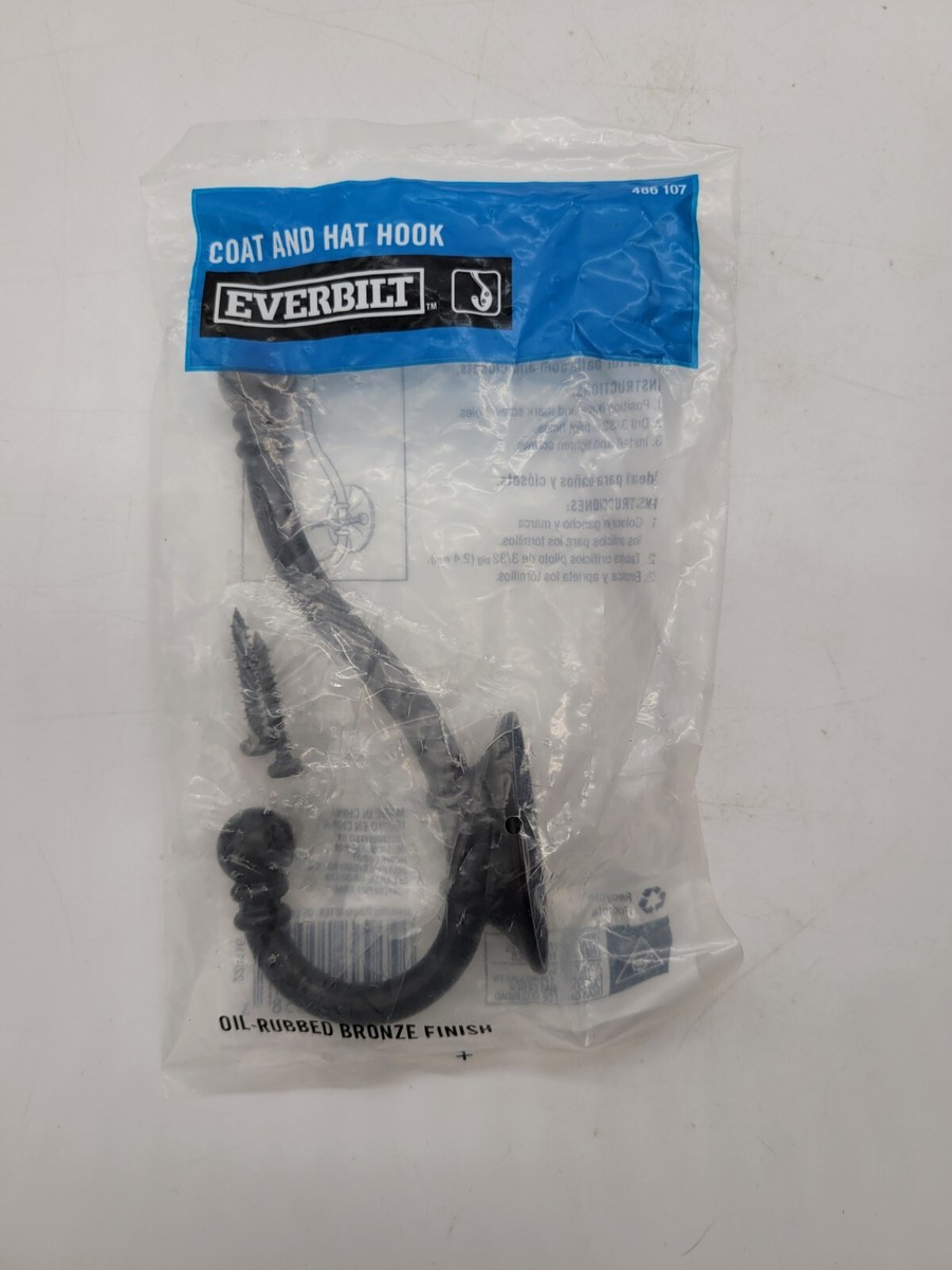 Everbilt Oil-rubbed Bronze Decorative Coat and Hat Hook 15558 for