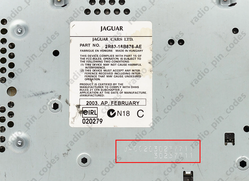 JAGUAR RADIO DEKODIEREN PIN CODE FÜR ALLE MODELLE XF XJ XK XKR S-TYPE X-TYPE - Bild 2 von 4