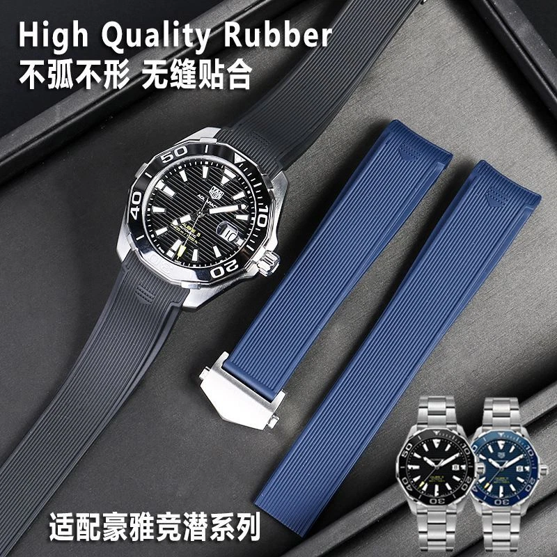 Rubber Silicone Watch Strap Fit For TAG HEUER AQUARACER 300