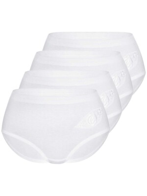Sassa 4er Sparpack Taillenslip FINE RIB 45306 Gr. 38-54 in Weiss