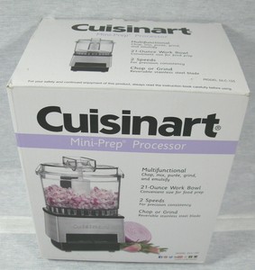 Cuisinart Mini-Prep Food Processor DLC-1SS Stainless/Black Box & Book