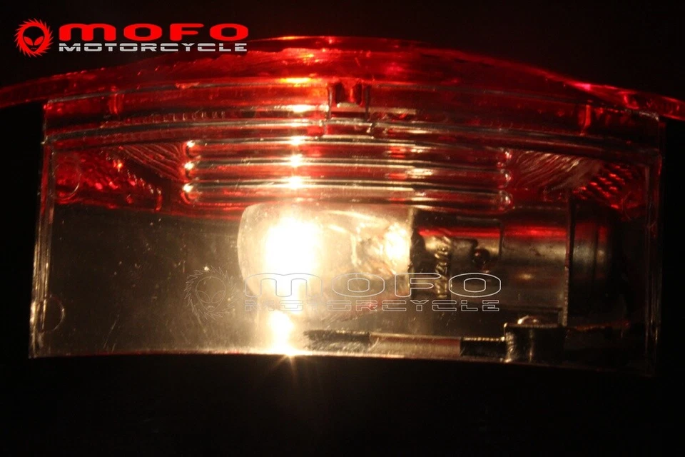 Cat Eye Brake Tail Light RED Lens For Harley Bobber Chopper Cafe Racer Custom — 第 3/4 张图片