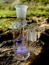 Bee design 18mm Shower Head Glass Ash Catcher 90 degree (pink Slime)