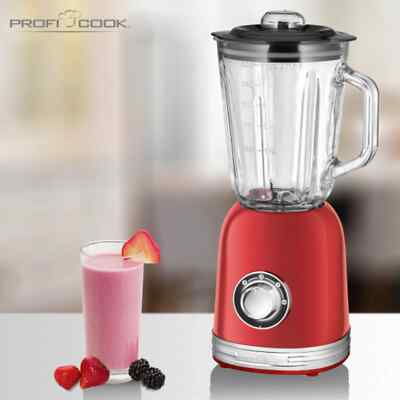 ProfiCook Mixer Standmixer PC-UM 1195 , 1,5L Glas-Behälter 800 Watt , Rot