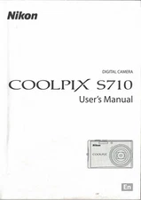 Nikon CoolPix S710 User's Manual & Quick Start Guide - Original