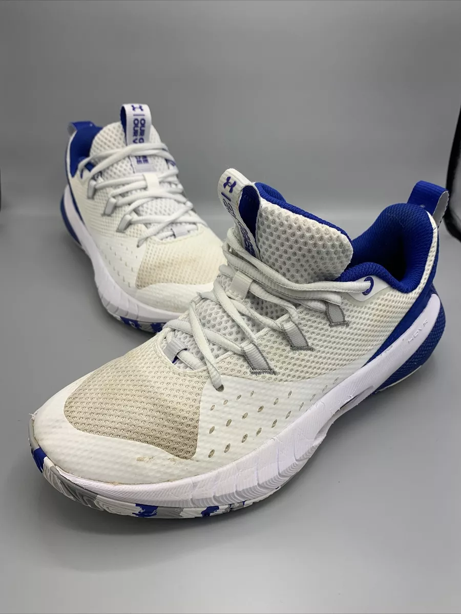 Under Armour UA HOVR Ascent Womens Basketball Shoes White Blue 3025680 104
