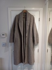 Oska Virgin Moessmer Wool Coat Wrap Size 2 Oversized 16 18 Uk Stretchy Brown