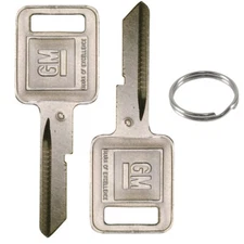 Pair of OEM Genuine GM Ignition Key Blank "C" Uncut Blade GM Logo 320652 B50