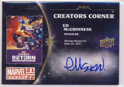 Upper Deck Marvel Annual 2021-22 Creators Corner Autograph McGuiness