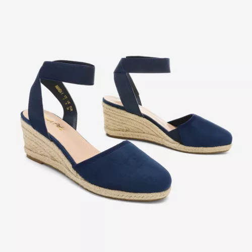 Damenschuhe Espadrilles Keilabsatz elastische Knöchelriemen eng anliegend elegante Schuhe - Bild 21 von 38