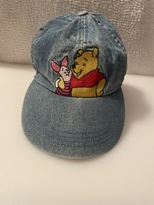 Vintage Denim Winnie The Pooh And Piglet Pals Hat Stretch Back Disney Cap Unisex