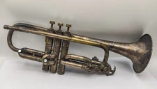Rare 1922 - York Michigan "Trumpet Model" Silver Plate Cornet - For Restore!
