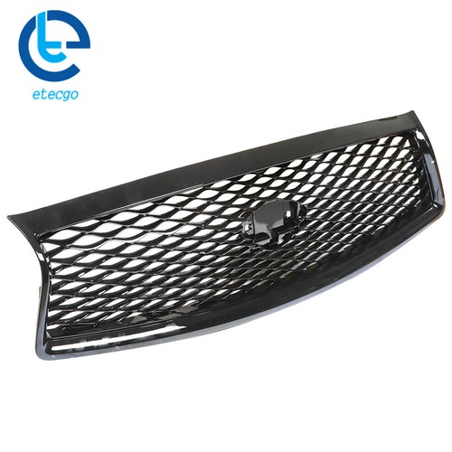 Gloss Front Mesh Bumper Hood Grille Fit For 2014-2017 Infiniti Q50 Sedan Black - Picture 12 of 14