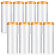 8 Rolls Pre-Taped Masking Film 5ft x 65ft for Car Painting Home Projects