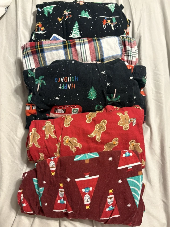 Old Navy Christmas Holiday Flannel Pajama Pants XXL  Set Of 5 Different Prints - Image 2 of 3