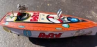 POPEYE - TIN Litho WIND-UP SPEEDBOAT  BY SCHYLLING  Made 1996 New In Box