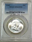 1949 Franklin Half Dollar PCGS MS64FBL Frosty White Just Graded New Holder F300R