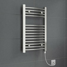Chrome White Heated Towel Rail Radiator Straight Electric Bathroom Heating Rad