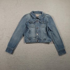 Aeropostale Jacket Youth Large Denim Jean Trucker Button Up Distressed Classic