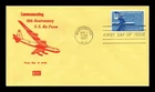 US COVER AIR FORCE 50TH ANNIVERSARY AIR MAIL FIRST DAY ISSUE KOLOR KOVER