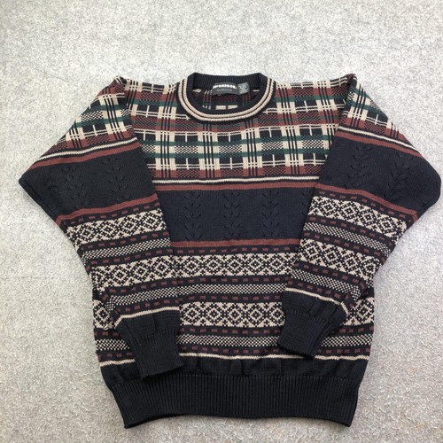 Vintage McGregor Sweater Mens XL Blue Fair Isle Knit Crewneck Pullover Grandpa