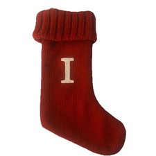 Wondershop Red Cable Knit Monogrammed 17  Christmas Stocking   Letter I