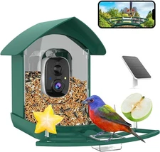 Bird Feeder with Camera, AI Bird ID, FHD WiFi, Solar-Powered, Weatherproof
