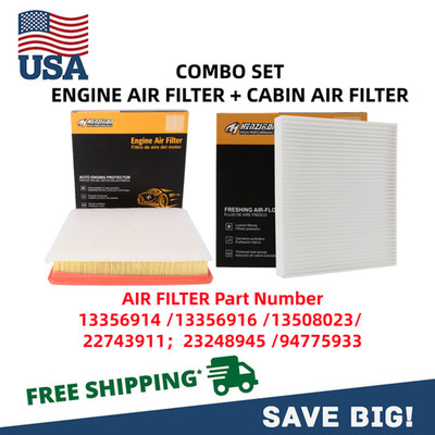 OE Spec ENGINE AIR FILTER + CABIN FILTER FOR 2019  CHEVROLET COLORADO&GMC CANYON