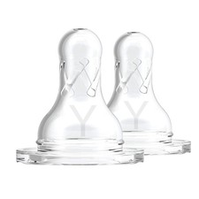 Dr Brown's Natural Flow Silicone Nipples Pack Of 2 Standard Bottle Replacement