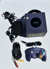 Nintendo GameCube Video Game Console DOL-001 USA Indigo Purple Bundle Tested